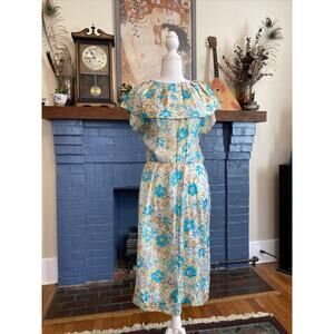 True Vintage Mid-century 1950s 1960s Floral Party Dress XS/S Roseweb New York